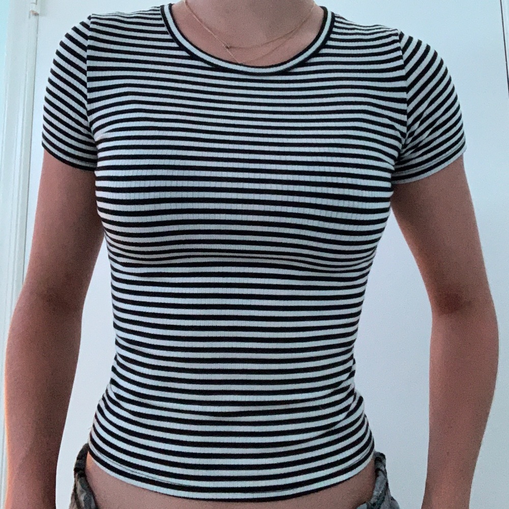 Black and White Striped T-shirt